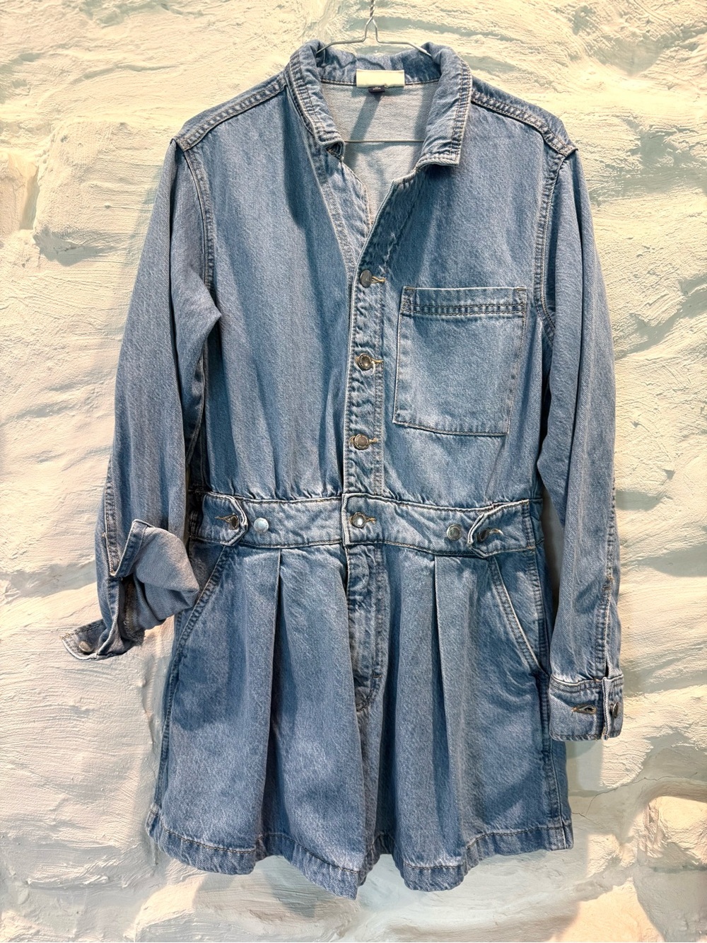 Universal Thread Denim Utility Jumpsuit Shorts Size 10 - Light Blue